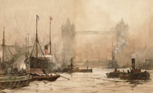 チェリーガーデンピアからのタワーブリッジ、1900年頃